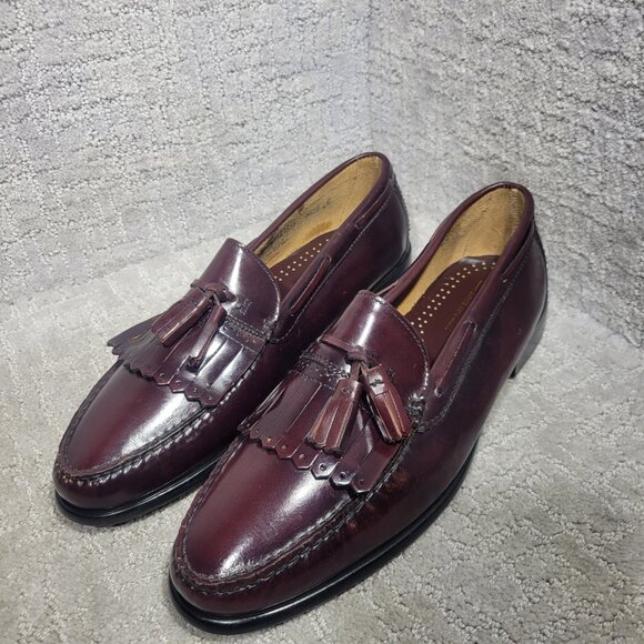GH Bass Classic Quimby Men's Size 13D US Burgundy Leather Tassel Loafers Shoes - Picture 1 of 10